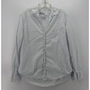 Frank & Eileen Top Small Button Up Shirt Oversized Hi Low USA Made